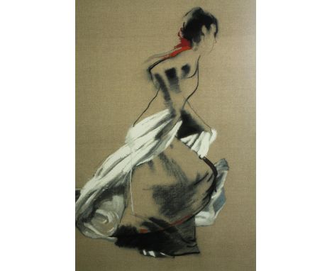 Silkscreen print, The White Veil, Robert Heindel with gallery label to the reverse. H.87 W.92cm. 