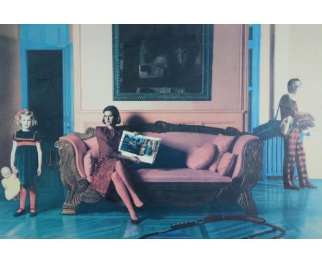 A framed and glazed print, Ouka Leele interior photograph. H.59 W.71cm. 