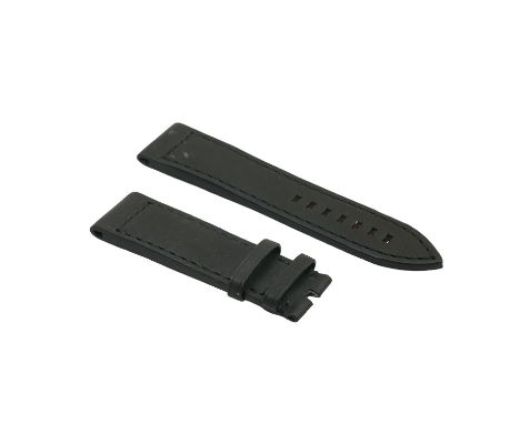 ZENITH Leder-/Kautschukband, Ref. 2422-703. Farbe: schwarz. Anstoß: 24mm. Länge: 1x 115mm und 1x 80mm. Sehr guter Zustand, le