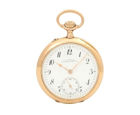 DUFA / A. LANGE & SÖHNE antike lepine Taschenuhr. Ca. 1905-1910. Gold 14K, inklusive Staubdeckel, innen signiert mit "A. Lang