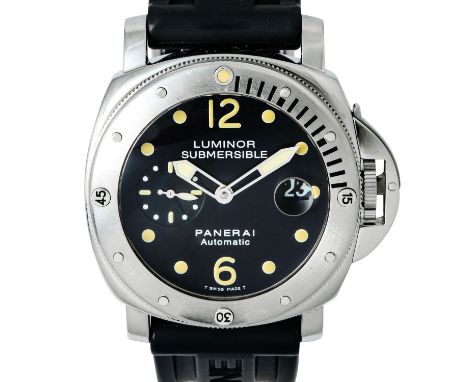 PANERAI Luminor Submersible, Ref. PAM00024. Herrenuhr. FULL SET aus 2001. Edelstahl. Automatik-Werk. Serien Nr. D0808/2500. O