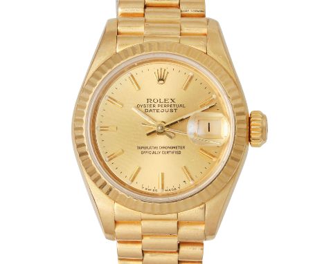 ROLEX Vintage Lady-Datejust "Champagner", Ref. 69178. Damenuhr. Ca. 1980er Jahre. Gold 18K. Automatik-Werk, Kaliber 2135. Ser