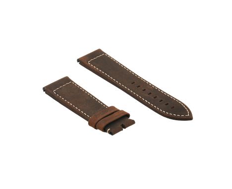 ZENITH Leder-/Kautschukband, Ref. 2422-753. Farbe: braun. Anstoß: 23mm. Länge: 1x 115mm und 1x 80mm. Sehr guter Zustand.| ZEN
