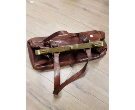 SEMIL VACCARO VINTAGE LEATHER BAG WITH BRASS LOCK