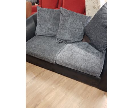 MODERN GREY AND BLACK 2 SEATER SOFA BED