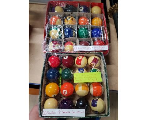 2 FULL SETS OF VINTAGE SPOTS AND STRIPES POOL BALLS