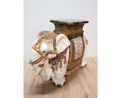 LARGE CERAMIC ELEPHANT PLANTER BASE