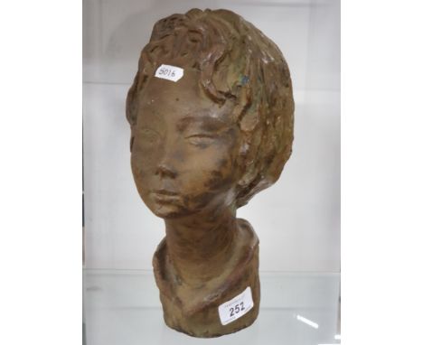 A HAND MADE ITALIAN POTTERY BUST OF A YOUNG GIRL SIGNED E CANTAGALLI FLORI