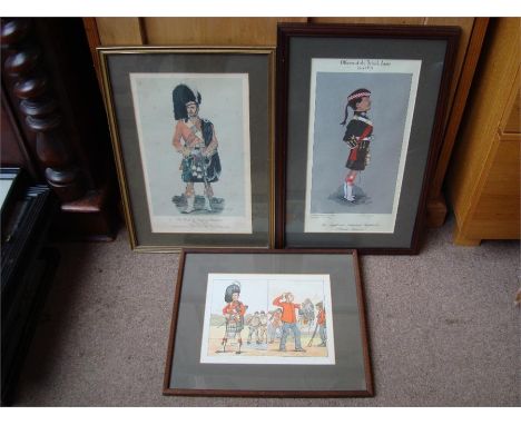 Officers of The British Army The Argyll and Sutherland Highlanders (Princess Louise's) circa 1991 limited edition framed prin