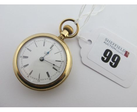 A Small Pocket Watch/Ladies Fob Watch, the signed white dial with black Roman numerals and Arabic numerals, within (worn) eng