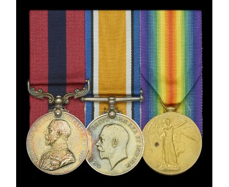 A Great War ‘Western Front’ D.C.M. group of three awarded to Lance Bombardier F. J. Barnes, Royal Horse Artillery  Distinguis