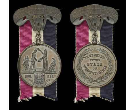 A West Virginia ‘Honorably Discharged’ Civil War Medal awarded to Private D. Barry, 7th Cavalry Volunteers  West Virginia, Ci