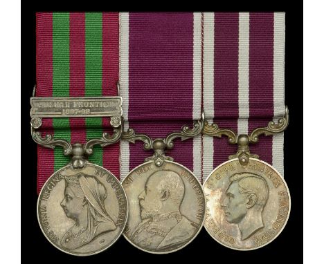 Three: Farrier Staff Sergeant G. Crick, Royal Horse Artillery  India General Service 1895-1902, 1 clasp, Punjab Frontier 1897