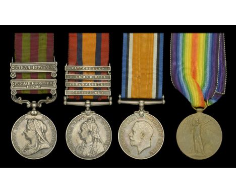 Four: Private E. C. Braillard, Royal Sussex Regiment, later Durham Light Infantry  India General Service 1895-1902, 2 clasps,