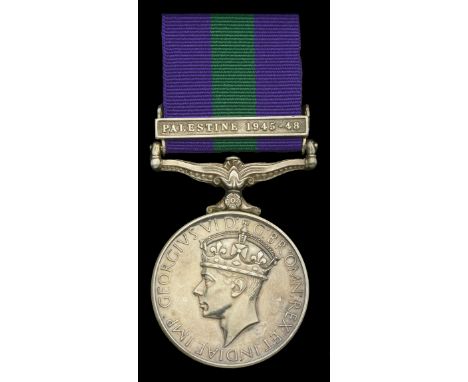 General Service 1918-62, 1 clasp, Palestine 1945-48 (14191466 Fus D R Jones RWF) later impressed naming, extremely fine  £60-