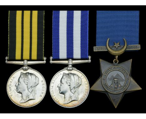 Three: Sailmaker’s Mate F. Miles, Royal Navy   Ashantee 1873-74, no clasp (F. Miles. Sailmrs. Crew. H.M.S. Rattlesnake. 73-74