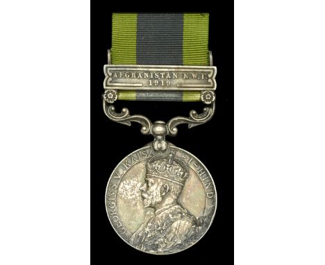 India General Service 1908-35, 1 clasp, Afghanistan N.W.F. 1919 (Lt. J. C. Maude, 57/Rfls. F.F.) mounted as worn, edge bruisi