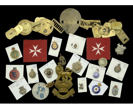 Collar Badges and Service Badges. A selection of Collar Badges and Service Badges including enamel badges (8) to the Police A