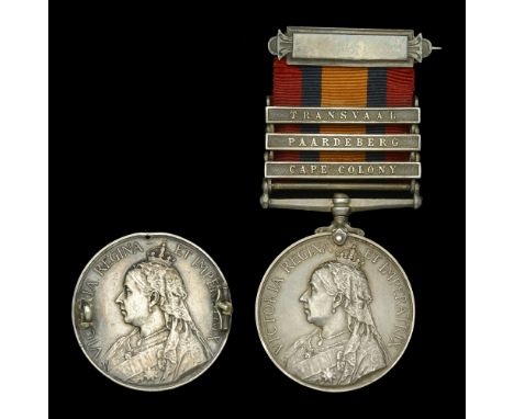 Renamed and Defective Medals (2): Queen’s South Africa 1899-1902 (2), no clasp (Agent A. E. Caplen. F.I.D.) planchet only, an