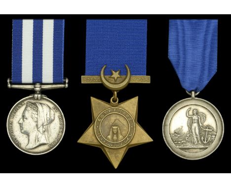 Pair: Domestic First Class J. Sears, Royal Navy  Egypt and Sudan 1882-89, dated reverse, no clasp (J. Sears. Dom: 3.C. H.M.S.