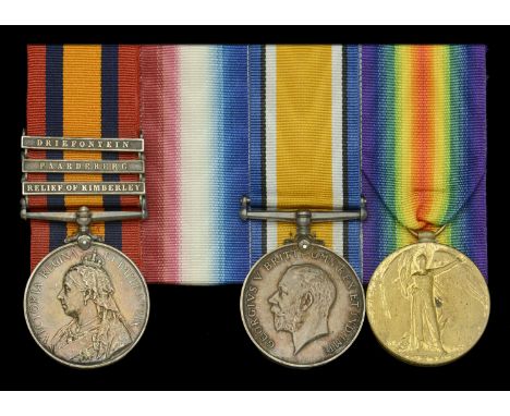 Three: Acting Captain F. W. Pearce, Royal Horse Artillery, later Royal Field Artillery  Queen’s South Africa 1899-1902, 3 cla