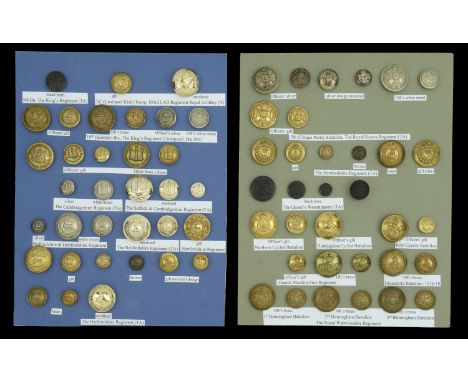 Buttons. A good selection of Great War Territorial Army Infantry and other Military Buttons, over two cards, including Northe