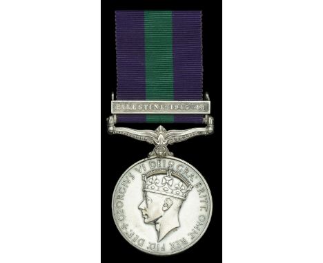 A casualty General Service Medal awarded to Corporal H. W. Butler, Royal Sussex Regiment, who died as a result of a fractured