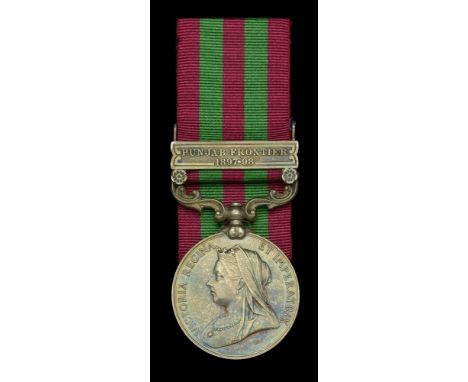 India General Service 1895-1902, 1 clasp, Punjab Frontier 1897-98 (6220 Driver W. Brooks. ‘F’ By. R.H.A.) nearly extremely fi