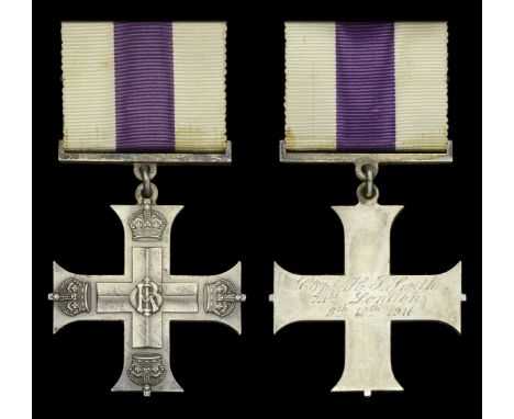 A Great War ‘Battle of the Somme’ M.C. awarded to Captain H. J. Smith, Royal Army Medical Corps, attached 21st (County of Lon