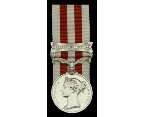 Indian Mutiny 1857-59, 1 clasp, Relief of Lucknow (Jerh. Thomas, 1st Bn. 23rd R.W. Fusrs.) light contact marks, otherwise ver