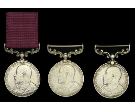 Army L.S. & G.C., E.VII.R. (3) (42582 Co: Serjt:- Maj: F. W. Collard. R.G.A.; 88408 Gnr: F. Newell. R.G.A.; 44373 Gnr: G. Pre