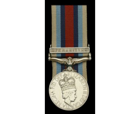 Operational Service Medal 2000, for Afghanistan, 1 clasp, Afghanistan (25226659 Fus J S Maddocks R Welsh) mounted court-style