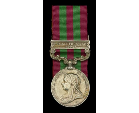 India General Service 1895-1902, 1 clasp, Punjab Frontier 1897-98 (3249: Drivr. C. R. Hunt “R” By R.H.A.) number officially c