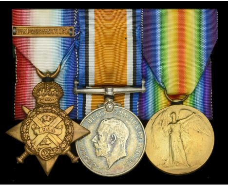 Three: Private J. Haggart, King’s Own Scottish Borderers  1914 Star, with copy clasp (7922 Pte. J. Haggart. K.O. Sco: Bord:);