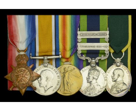Five: Fusilier A. Couzens, Royal Welsh Fusiliers  1914 Star (8001 Pte. A. Couzins, 4/R.W. Fus.); British War and Victory Meda