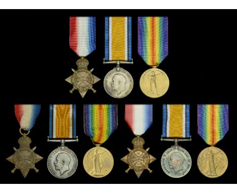 Three: Private J. Hughes, Cheshire Regiment 1914-15 Star (3767 Pte. J. Hughes. Ches: R.); British War and Victory Medals (376