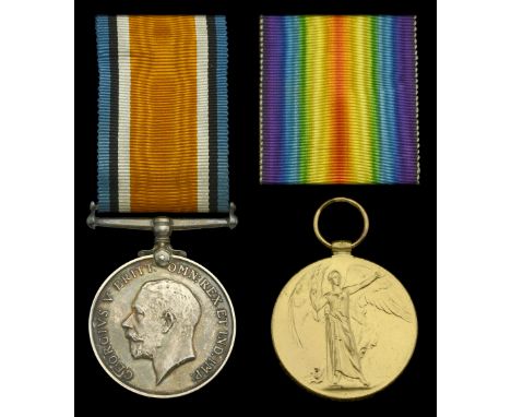 Pair: Sub-Lieutenant R. H. Pawson, Royal Naval Volunteer Reserve  British War and Victory Medals (S. Lt. R. H. Pawson. R.N.V.