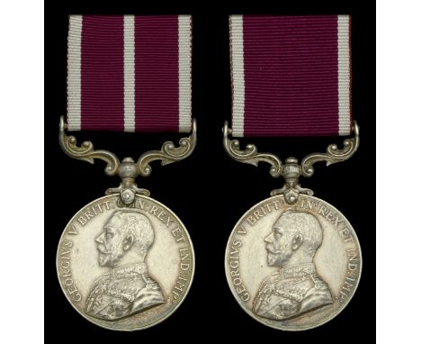 Pair: Company Quarter Master Sergeant and Acting Third Class Master Gunner E. J. Short, Royal Garrison Artillery  Army Merito