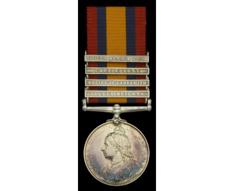 Queen’s South Africa 1899-1902, 4 clasps, Tugela Heights, Relief of Ladysmith, Cape Colony, South Africa 1901 (1647 Pte. S. H