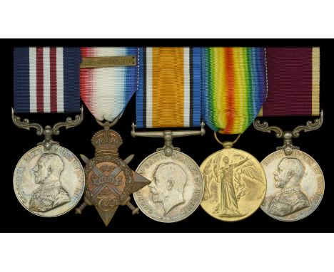 A Great War ‘Western Front’ M.M. group of five awarded to Sergeant C. Lester, Royal Horse Artillery  Military Medal, G.V.R. (