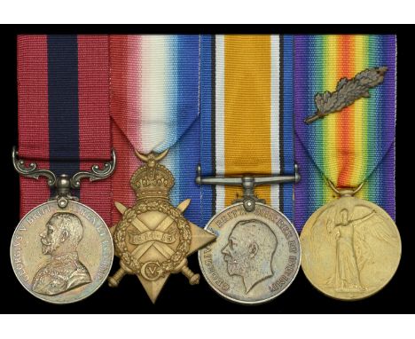 A Great War ‘Gallipoli’ D.C.M. group of four awarded to Gunner H. J. Clarke, Royal Horse Artillery  Distinguished Conduct Med