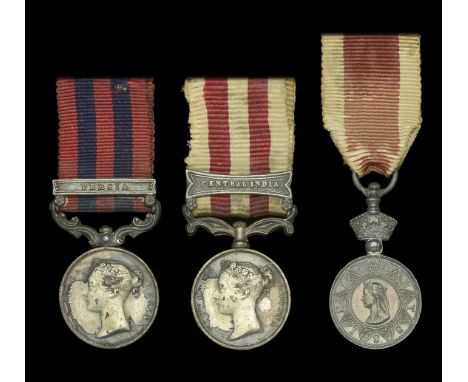 The group of three miniature dress medals attributed to Staff Veterinary Surgeon William Lamb, 3rd Bombay Light Cavalry India