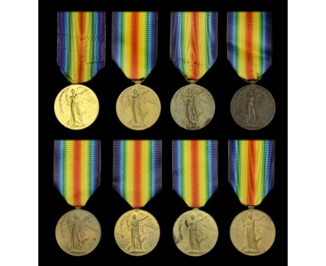 Victory Medal 1914-19 (8) (55617 Pte. J. A. Baldwin. Ches. R.; 33352 Cpl. J. B. Freeman. Ches. R.; 201591 Pte. J. Hardcastle.
