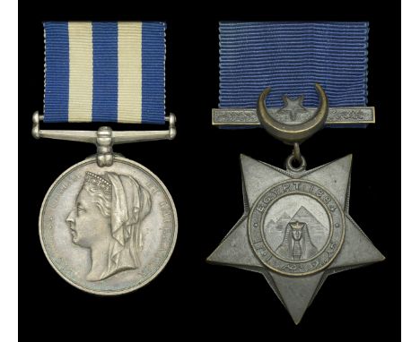 Pair: Captain J. R. Broadley, Royal Navy  Egypt and Sudan 1882-89, undated reverse, no clasp (Lieut. J. R. Broadley, R.N. H.M