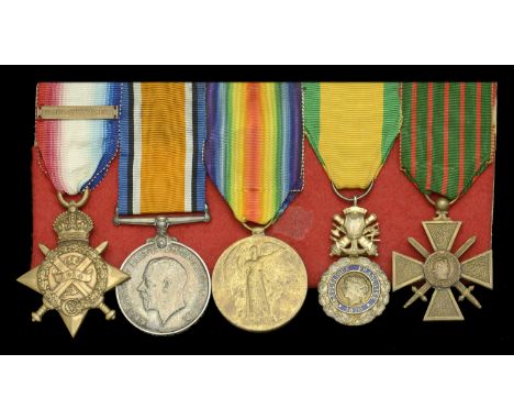 Five: Acting Sergeant D. Ward, Royal Field Artillery  1914 Star, with clasp (28384 Dvr. D. Ward. R.F.A.); British War and Vic