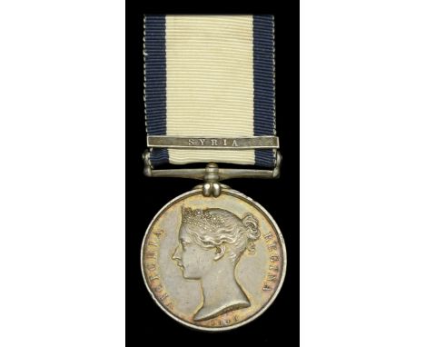 Naval General Service 1793-1840, 1 clasp, Syria (Saml. Morgan) edge bruise and edge nicks, very fine £400-£500  ---  Two men 
