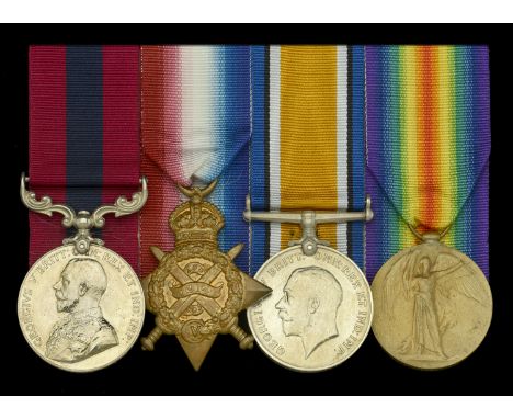 A Great War ‘Western Front’ D.C.M. group of four awarded to Gunner F. Ideson, Royal Horse Artillery, who was discharged on ac
