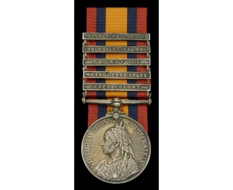 Queen’s South Africa 1899-1902, 5 clasps, Cape Colony, Orange Free State, Transvaal, South Africa 1901, South Africa 1902 (47