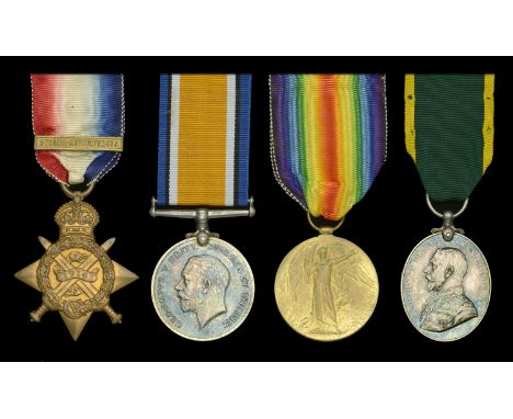 Four: Acting Corporal C. W. Burn, 28th (County of London) Battalion (Artist’s Rifles), London Regiment  1914 Star, with later