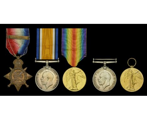 Family Group:  Three: Private H. Ding, Suffolk Regiment, who was discharged on account of wounds in 1917 1914 Star, with clas